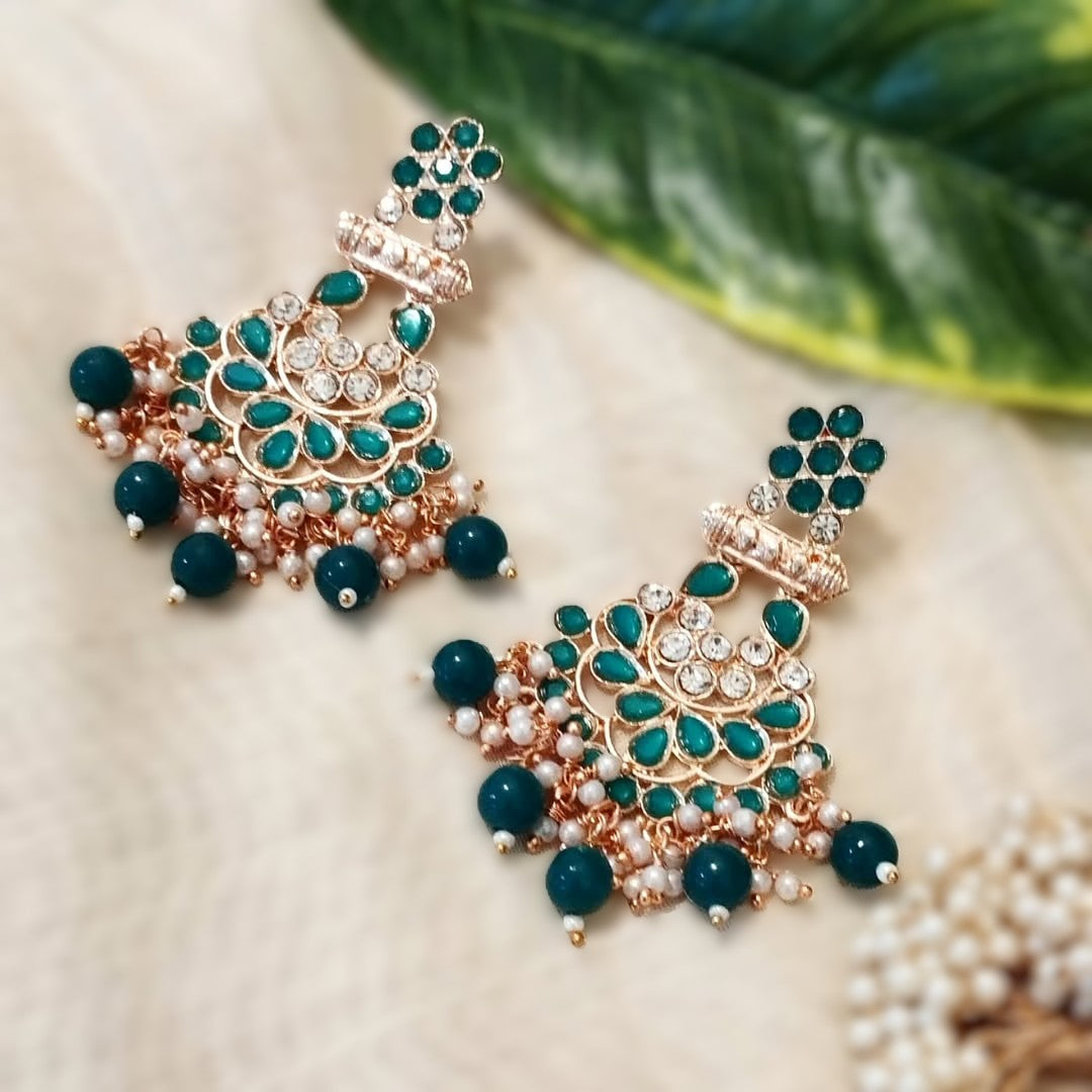 Indian Meenakari Earrings with pearls