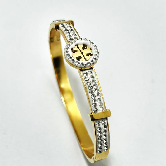 Premium Gold-Toned bracelet for Women - Delicate Chain with Heart Charm and Crystal Accents, Stainless Steel Jewelry Price