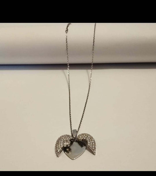 Heart with Angel  Wings | Silver chain with beautiful pendant