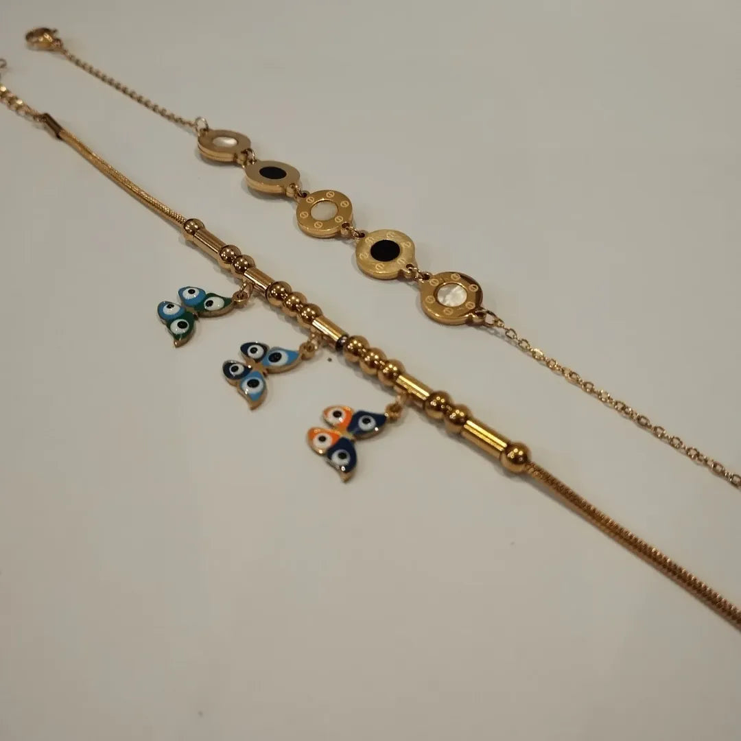 Golden Bracelet Butterfly and  Mirrors Bracelets | Per piece Each